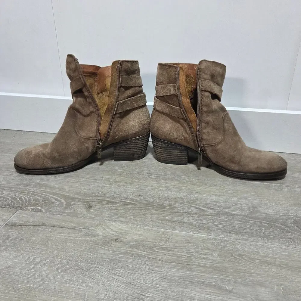 Pikolinos Baqueira Brown Leather Boho Buckle Ankle Boots Size 38 US 8